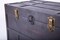 Antique Style Large Dark Wooden Storage Trunk with Lockable Latch
